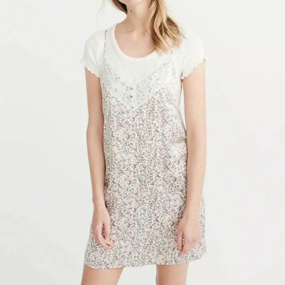 Abercrombie & Fitch Lace Trim Slip Dress